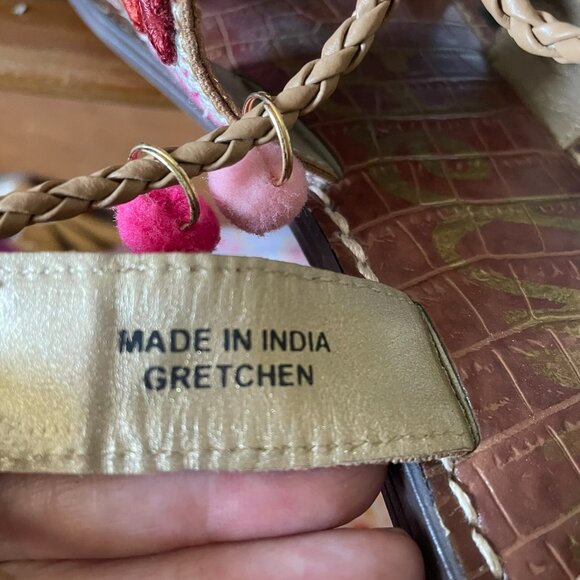 Sam Edelman Gretchen Boho Gladiator Tassel and Pompom Ankle Wrap Sandals - Picture 12 of 13